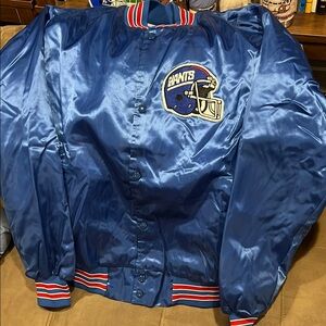 Blue Satin Bomber Jacket with Striped Ribbed Details